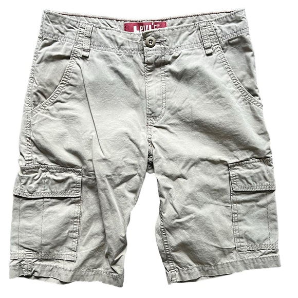 VTG 90s y2k 'LEVI'S' BEIGE CARGO RED TAB HIKING BEACH SUMMER MIDI SHORTS S